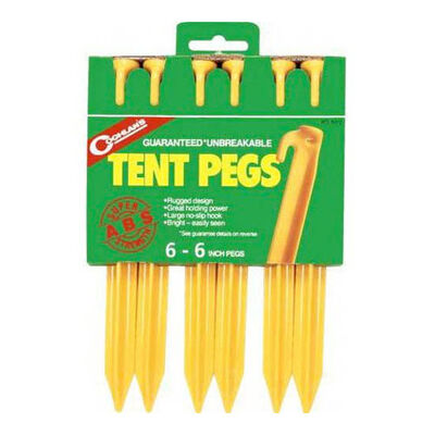 Coghlans 6" Abs Plastic Tent Pegs, 6-pack