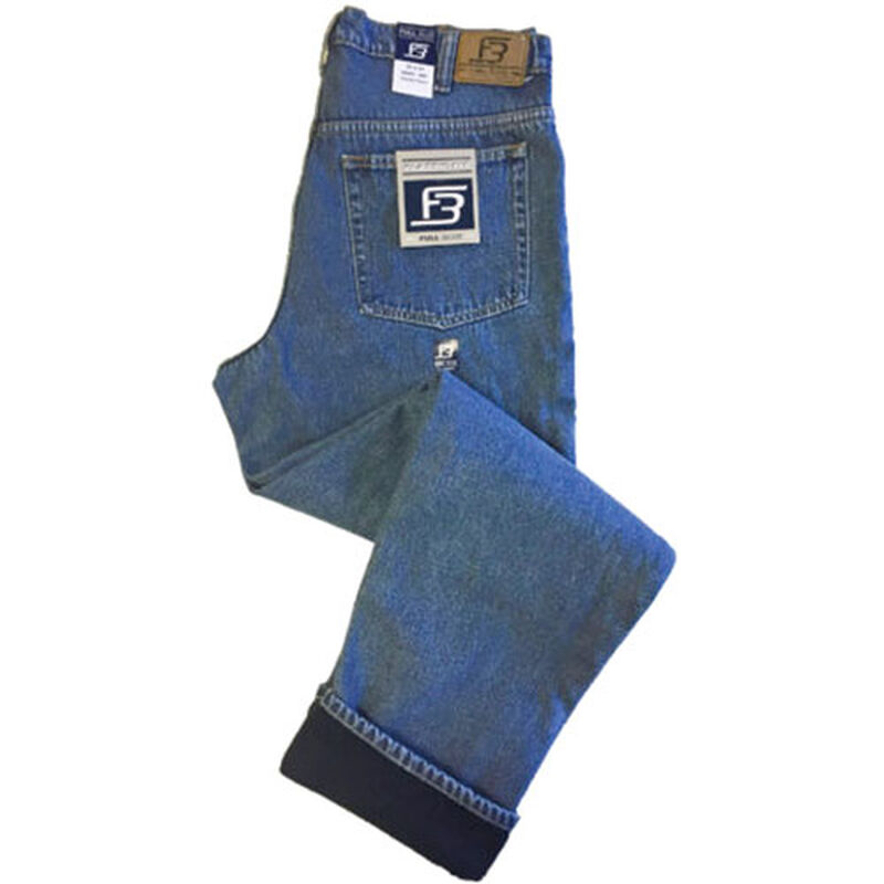 Full Blue Men\'s 5 Pocket Fleece Fit Jeans Relaxed Denim Bonded