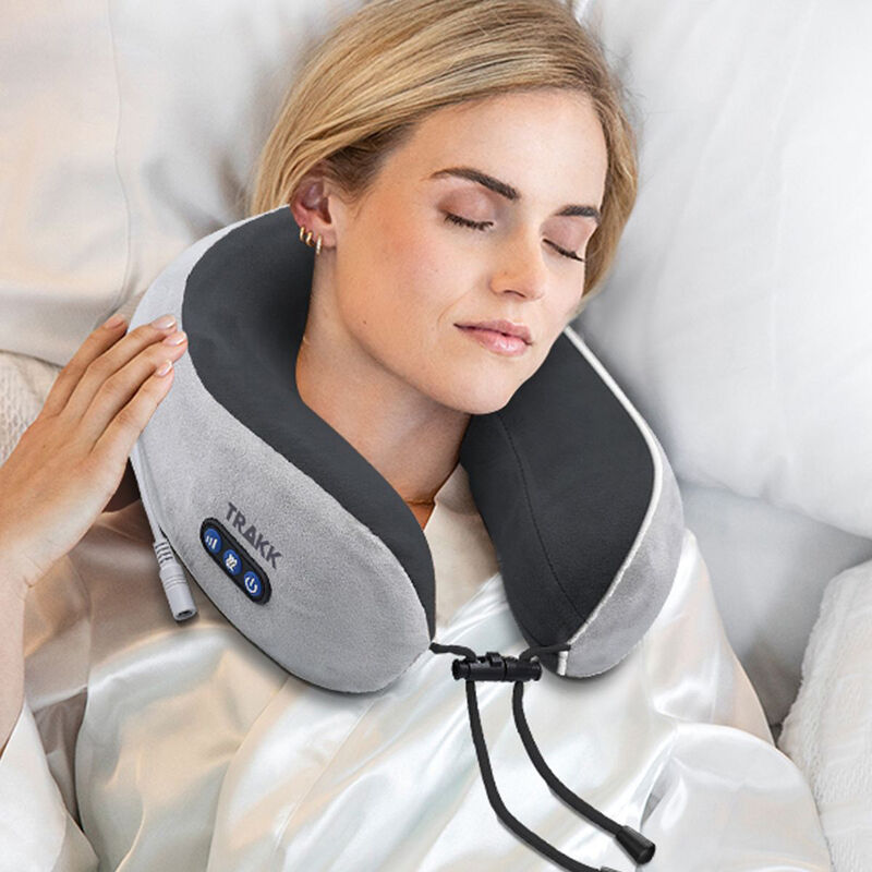 Trakk Wireless Neck Massage Pillow- Great For On The Go- Rebound Memory Cotton Foam Deep Muscle Rel image number 3