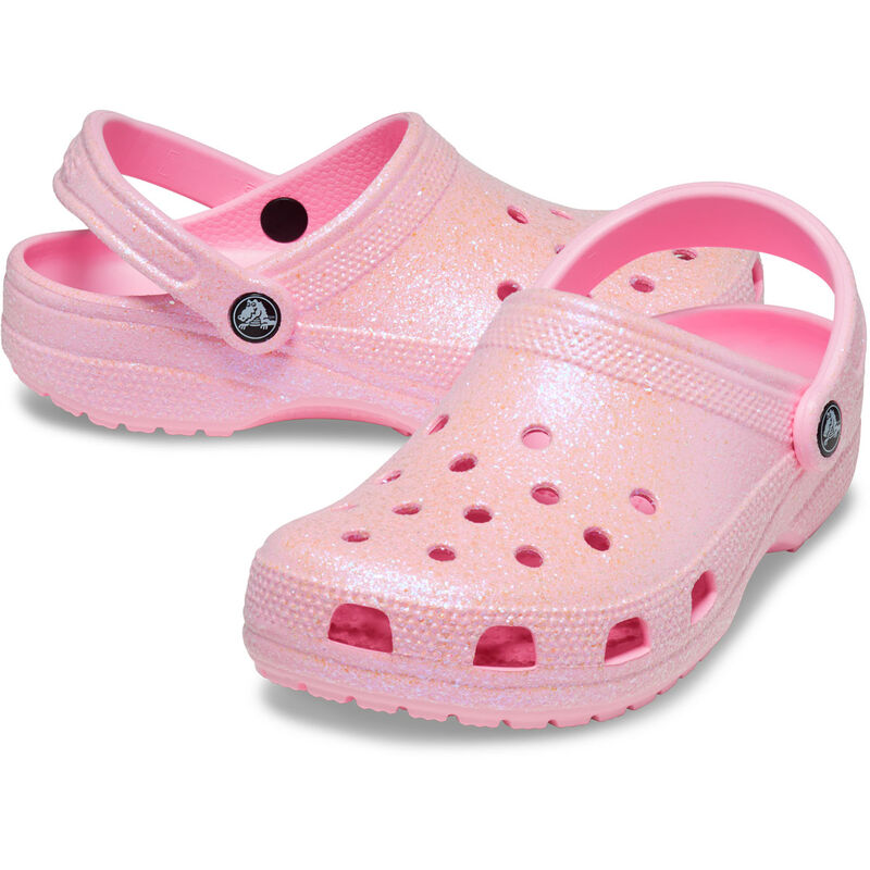 Crocs Women's Classic Glitter Flamingo Clogs image number 5