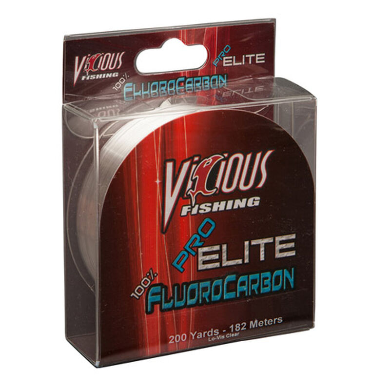 Vicious Fluorocarbon Fishing Line 17lb Test 200 Yards Lo-Vis Clear 
