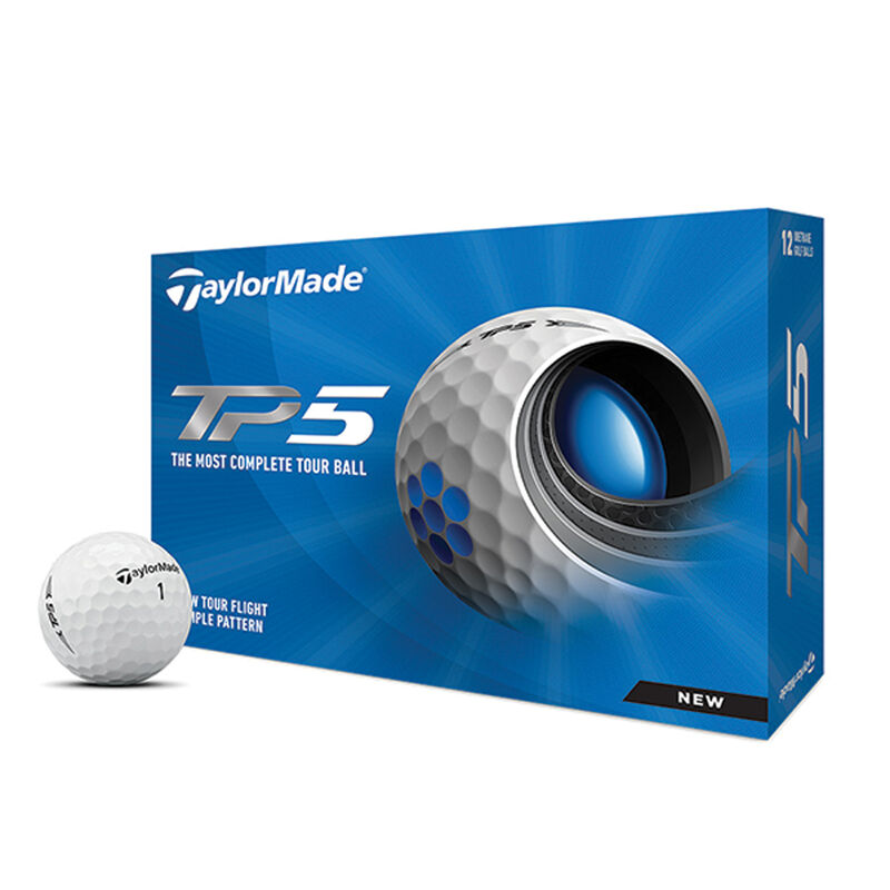 Taylormade TP5 White 12 Pack Golf Balls image number 0