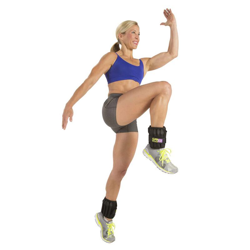 Go Fit 5lb Padded Adjustable Ankle Weights Set image number 4