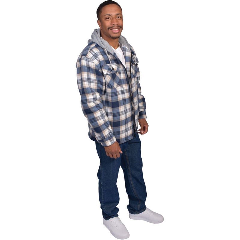 Flint Workwear Men's Flannel Sherpa Lined Shirt Jacket image number 2