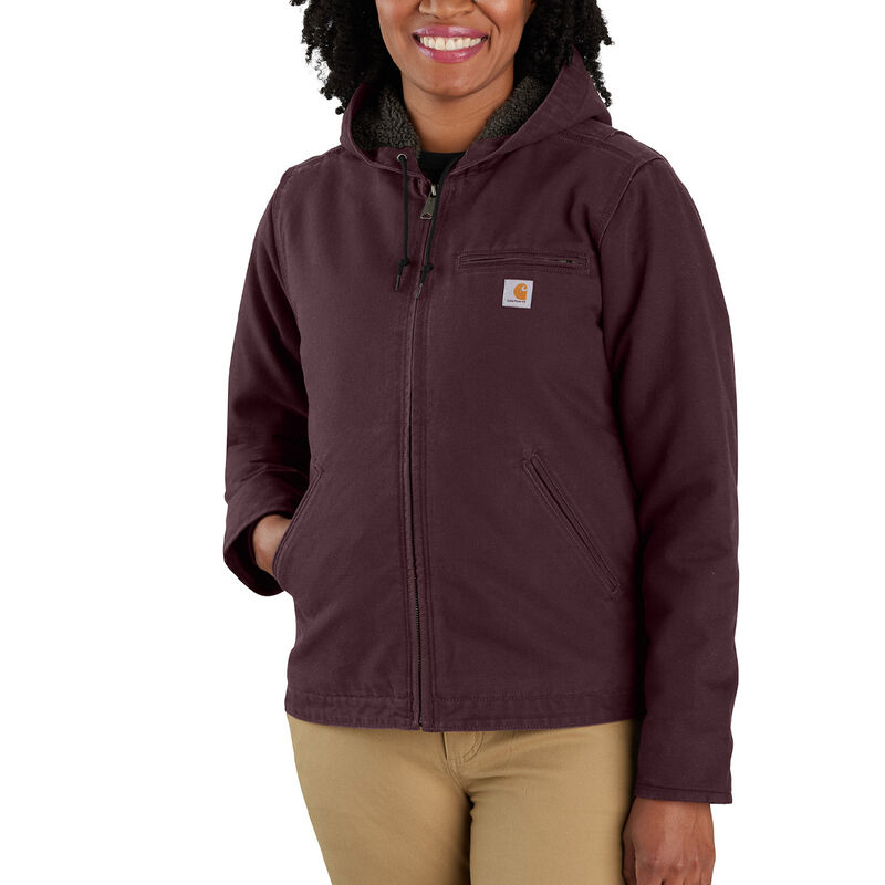 Carhartt Women's Loose Fit Washed Duck Sherpa Lined Jacket image number 1
