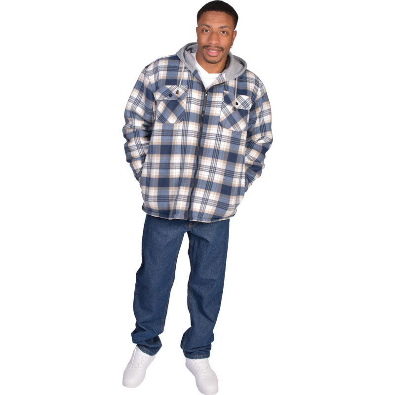 Flint Workwear Men's Flannel Sherpa Lined Shirt Jacket image number 1