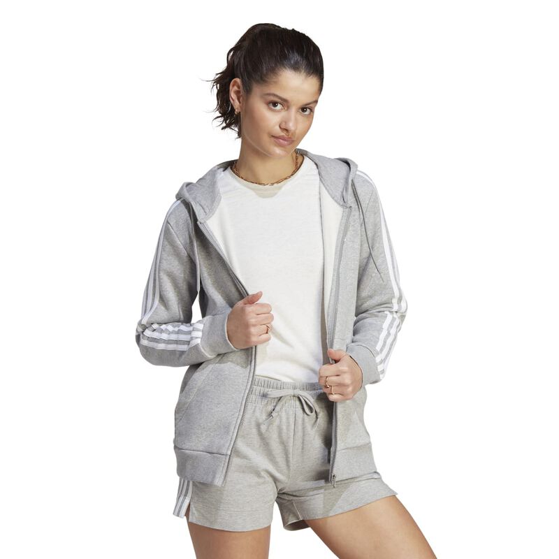 adidas Women's Essentials 3-Stripes Full-Zip Fleece Hoodie image number 23
