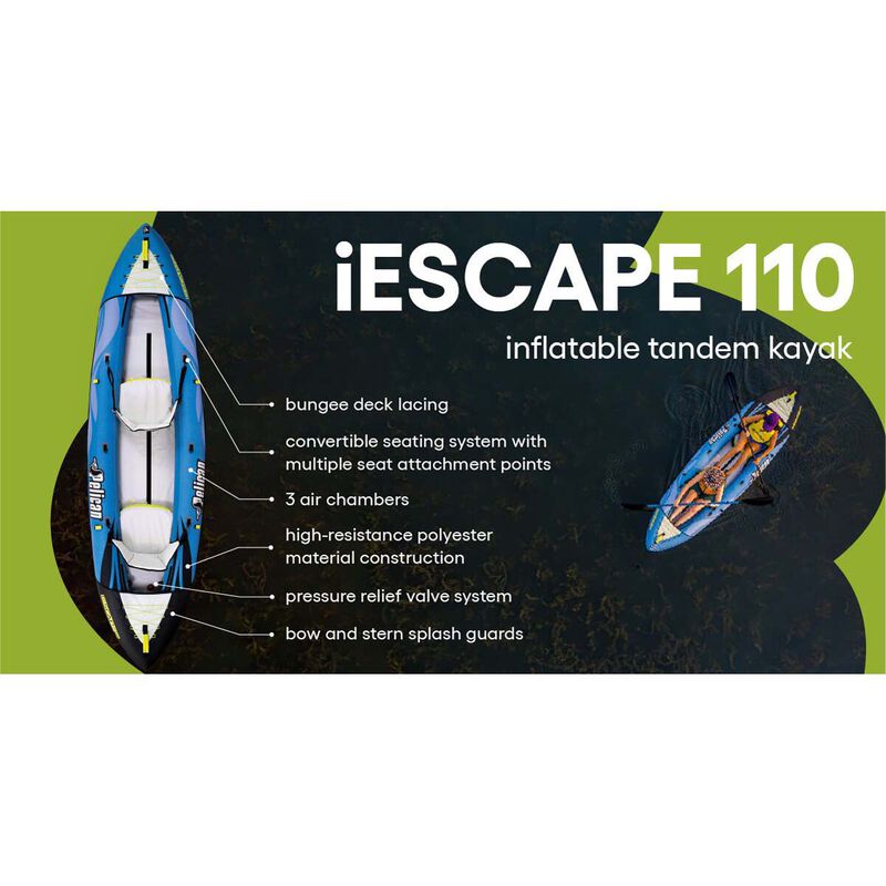 Pelican I-Escape 110 Inflatable Tandem Kayak image number 8