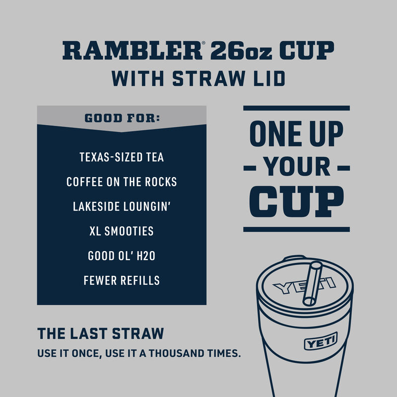 Rambler 26 oz Straw Cup Black