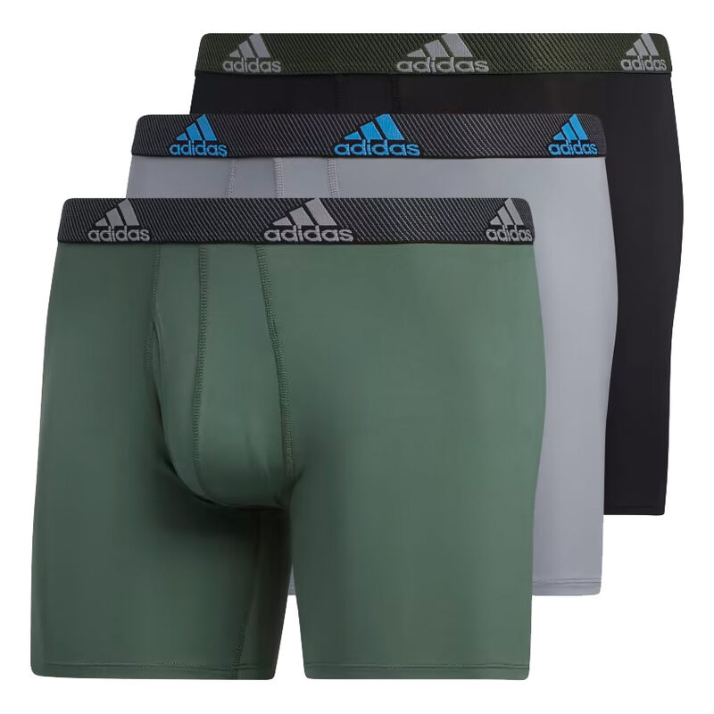 adidas 6 Inch Poly Performance 3 Pack Boxer Briefs image number 0