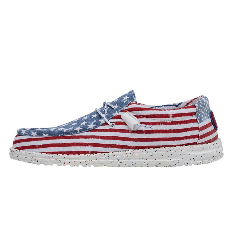 HeyDude Men's Wally Patriotic Stars And Stripes Shoes image number 0