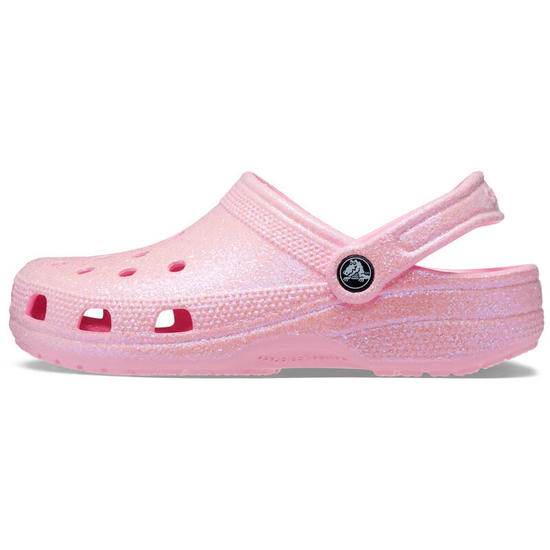 Crocs Women's Classic Glitter Flamingo Clogs image number 1