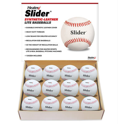 Heater Sports 12pk Slider Lite Synthetic Leather Pitching Machine Baseballs