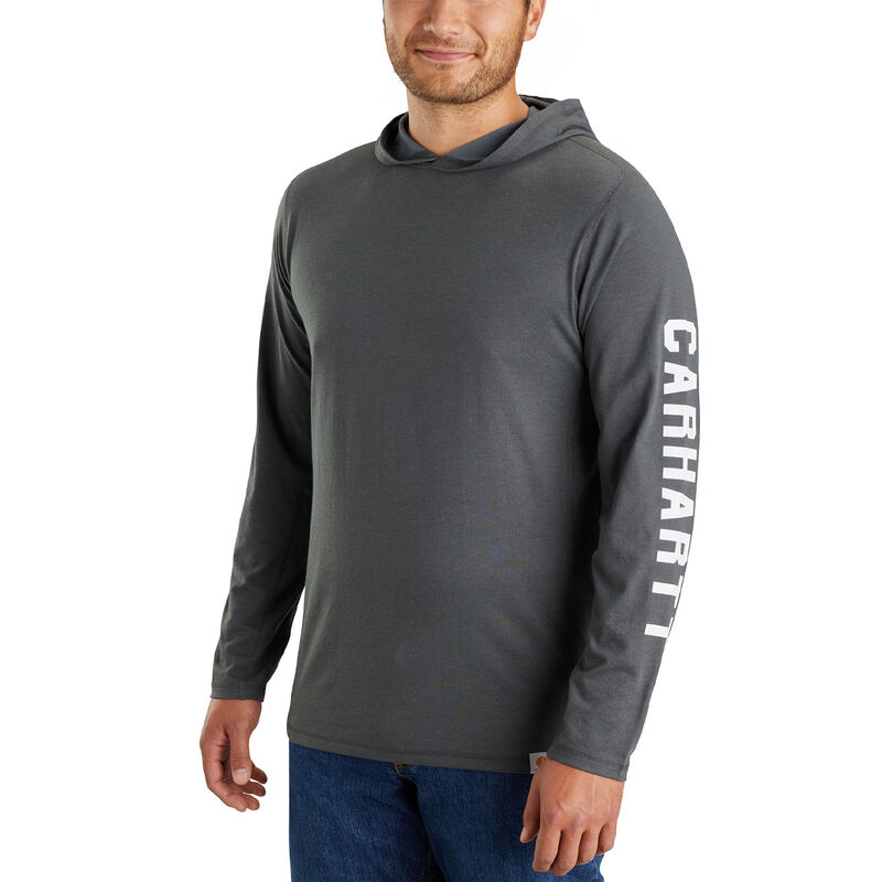 Carhartt Men's Force Relaxed Fit Midweight Long-Sleeve Logo Graphic Hooded T-Shirt image number 2