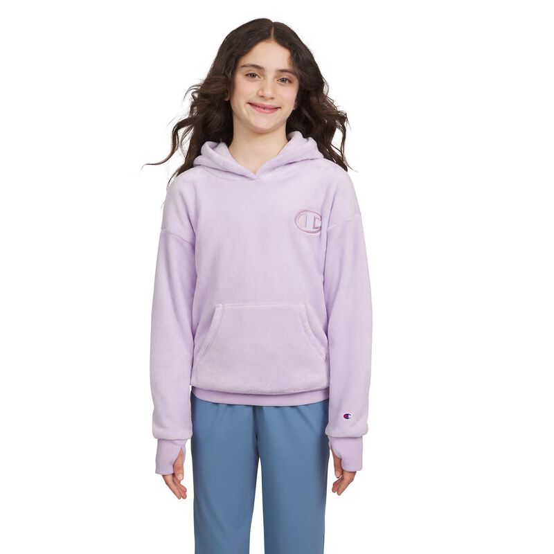 Champion Girl's Plush Faux Fur Hoodie image number 0