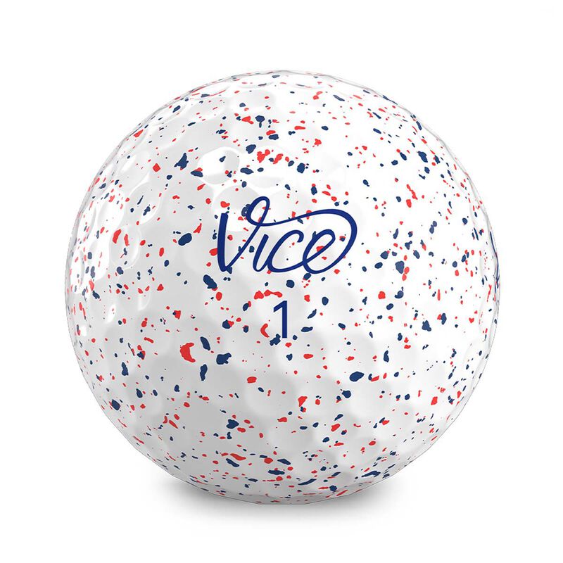 Vice Golf Vice Pro Blue/Red Drip 12 Pack Golf Balls image number 1