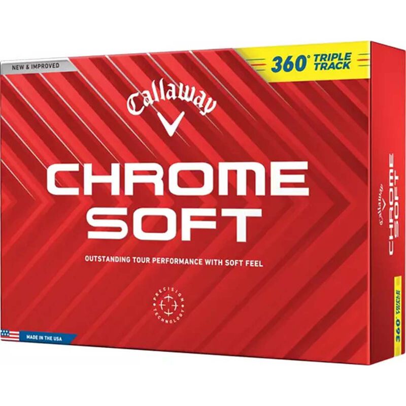 Callaway Golf 2024 Chrome Soft Triple Track 360 Yellow Golf Balls 12 Pack image number 0
