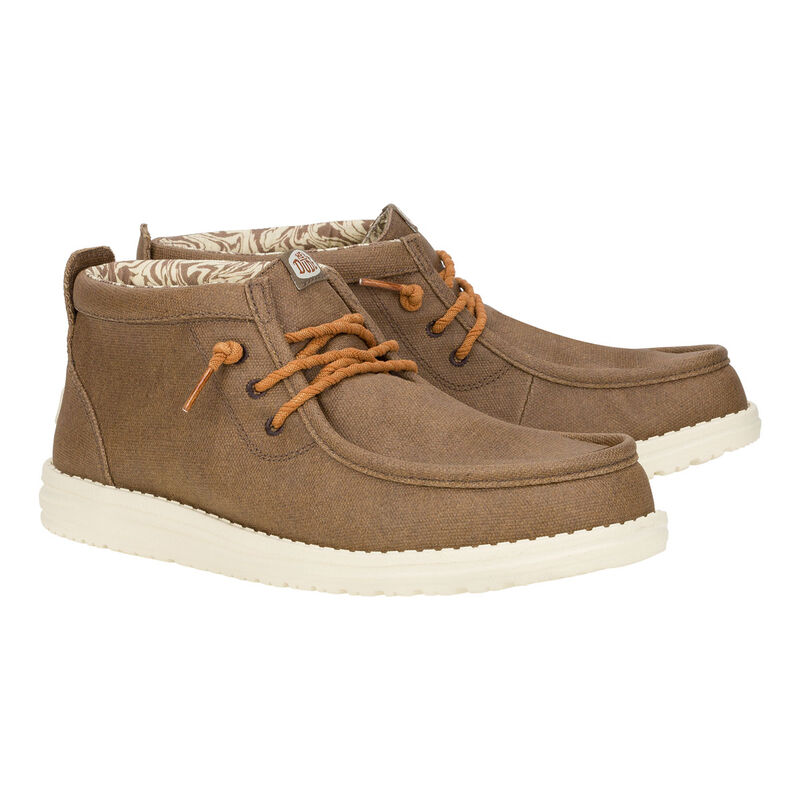 HeyDude Men's Wally Mid Waxed Canvas Shoes image number 1