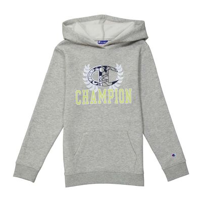Men's Champion Heather Gray Louisville Cardinals Stack Logo Volleyball Powerblend Pullover Hoodie Size: Large