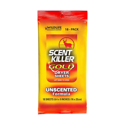 Wildlife Research Scent Killer Gold Dryer Sheets Unscented