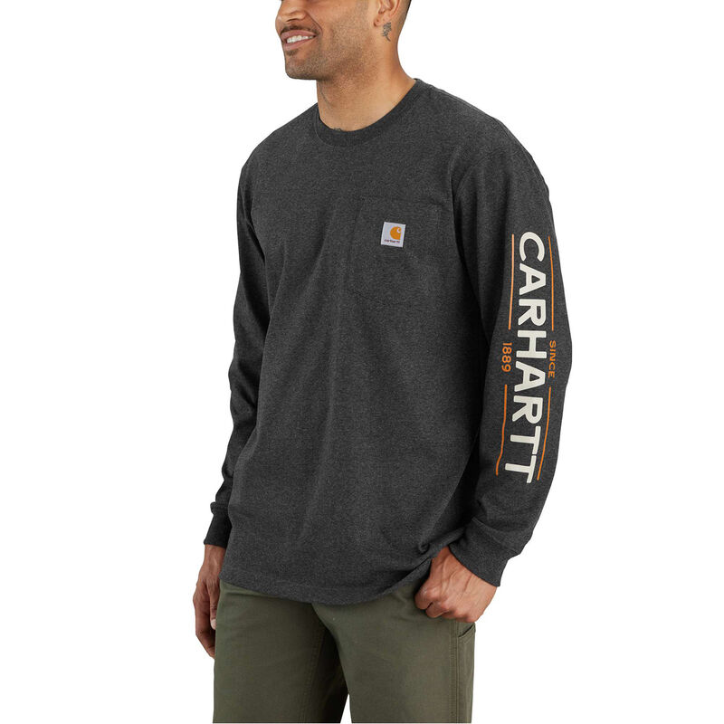 Carhartt Men's Loose Fit Heavyweight Long-Sleeve Hunt Graphic T-Shirt image number 0