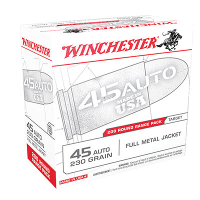 Winchester 45 ACP Range Pack 230gr, 200 Rounds