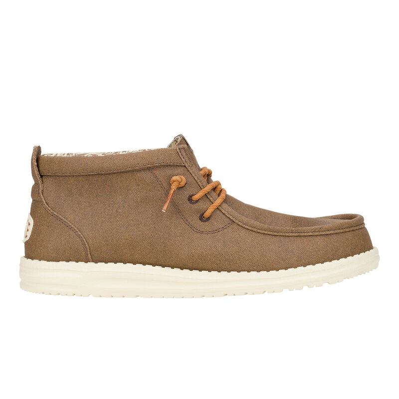 HeyDude Men's Wally Mid Waxed Canvas Shoes image number 2