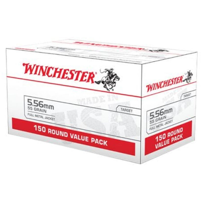 Winchester USA 5.56x45mm NATO 55 Grain FMJ Centerfire Rifle Ammo image number 0