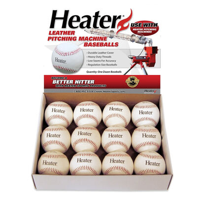 Heater Sports 12pk Leather Pitching Machine Baseballs