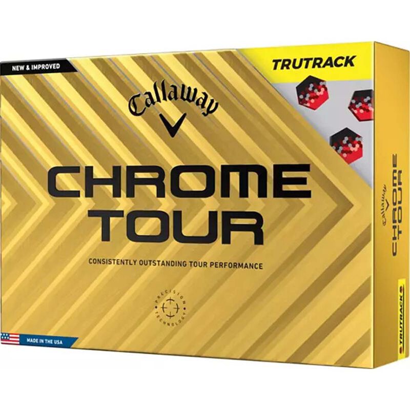 Callaway Golf Chrome Tour TruTrack Yellow Golf Balls 12 Pack image number 0