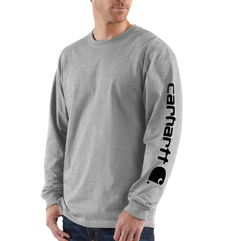 Carhartt Loose Fit Heavyweight Long-Sleeve Logo Sleeve Graphic T-Shirt image number 1