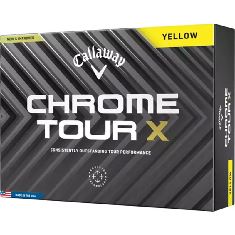 Callaway Golf 2024 Chrome Tour Yellow GOlf Balls 12 Pack image number 0