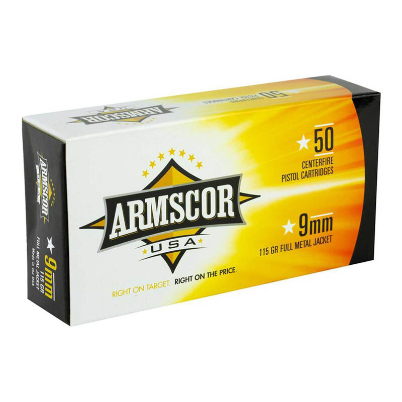Armscor 9mm 115 Grain FMJ Ammo image number 0