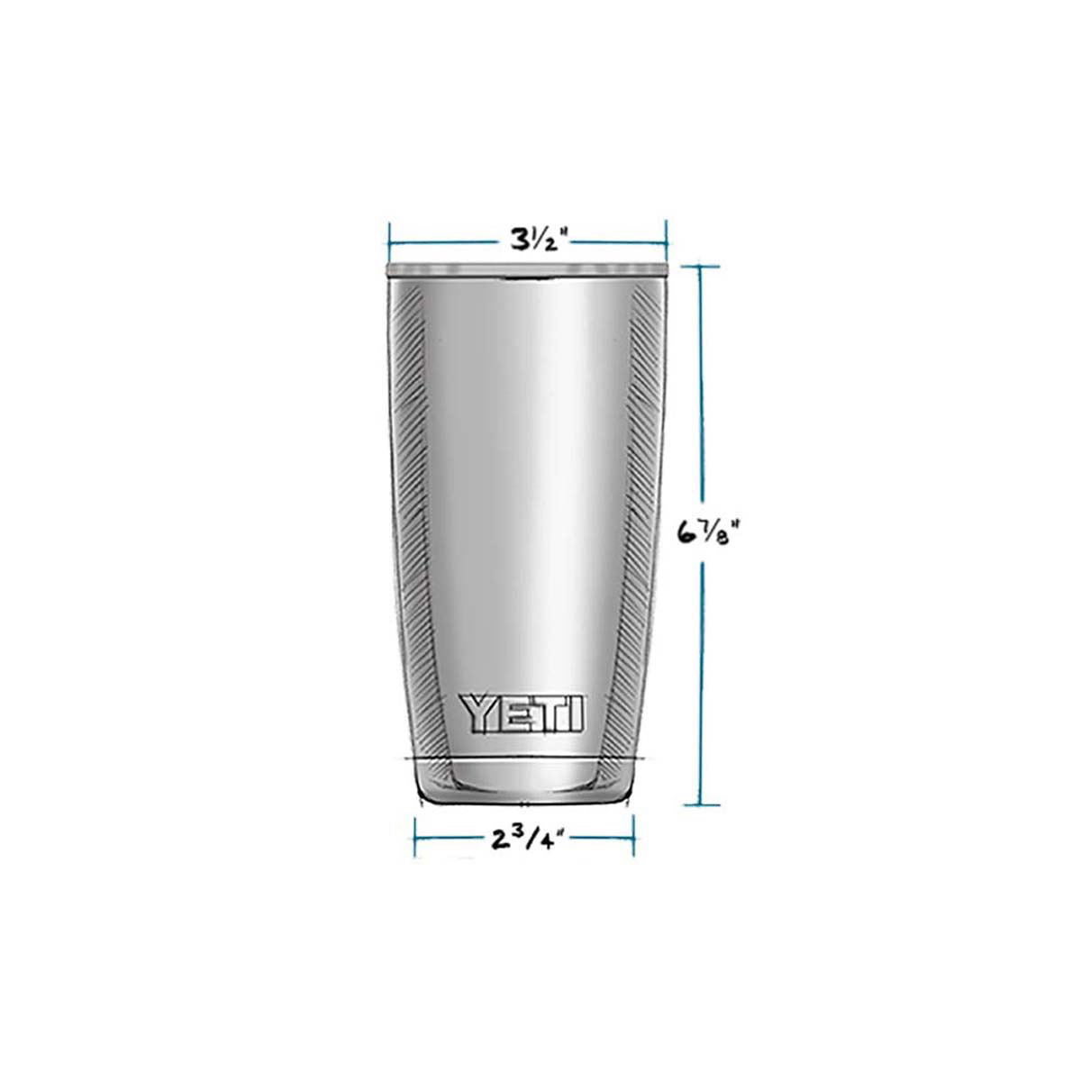 Yeti Rambler Tumbler 20oz Tahoe Blue - TackleDirect